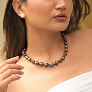 multi color baroque pearl necklace