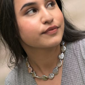 Grey Coin Pearl Necklace