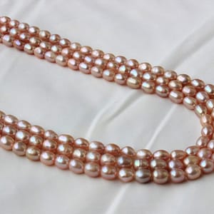 Three Layer Pink Pearl Necklace